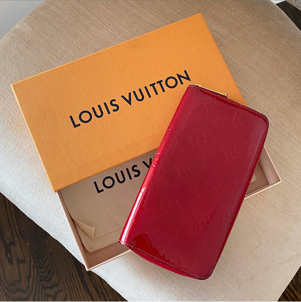 Louis Vuitton Red Vernis Monogram Zippy Continental Wallet