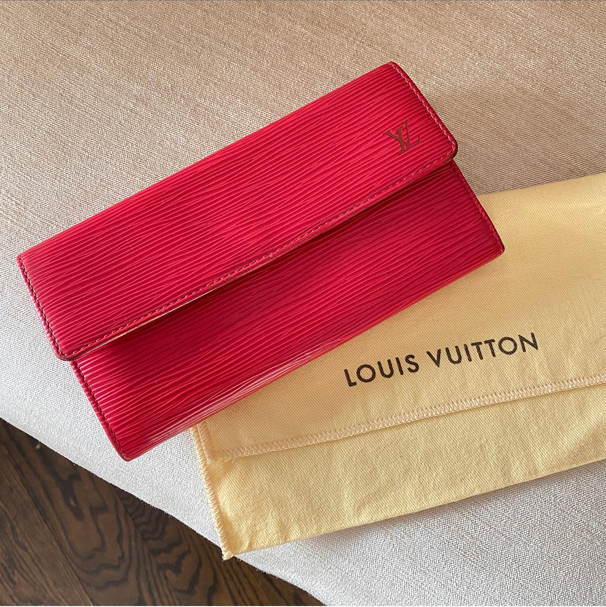 Louis Vuitton Red Epi Leather Continental Snap Wallet