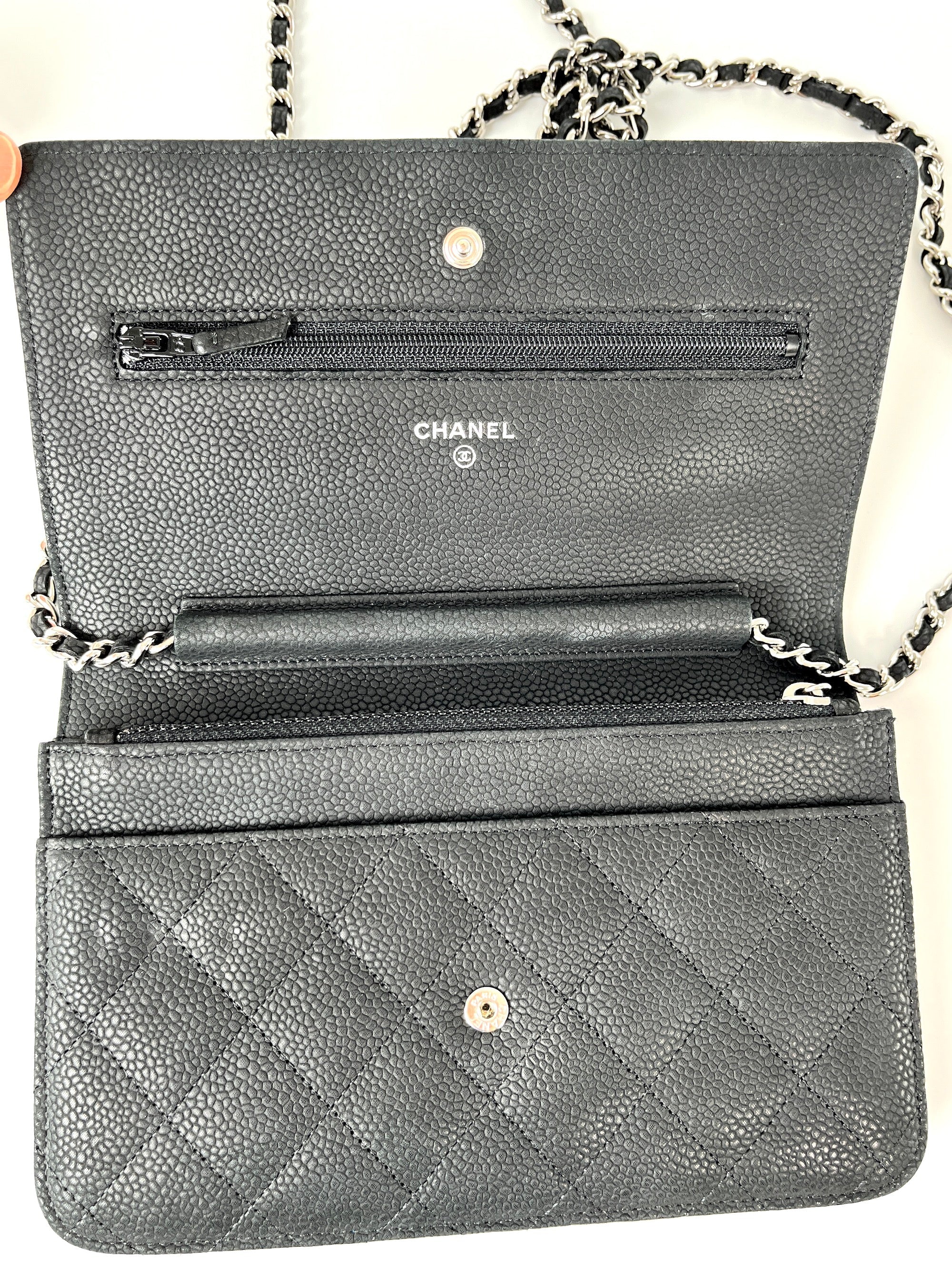 CHANEL 13S WOC Wallet on Chain Black Quilted Leather Crossbody Bag