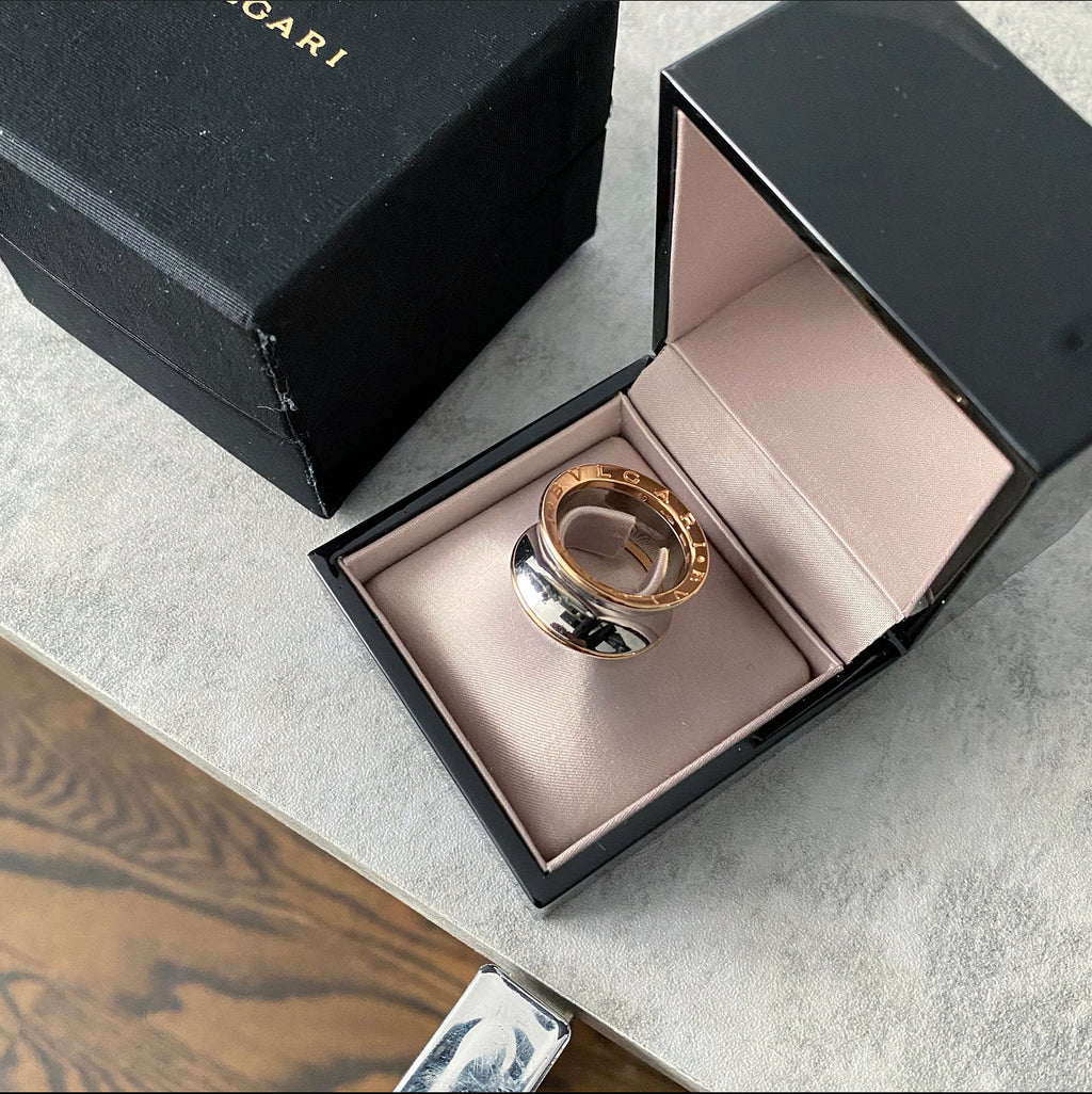 Bulgari B Zero 1 Anish Kapoor Stainless and 18k Rose Gold Ring - 9-1/4 / 60
