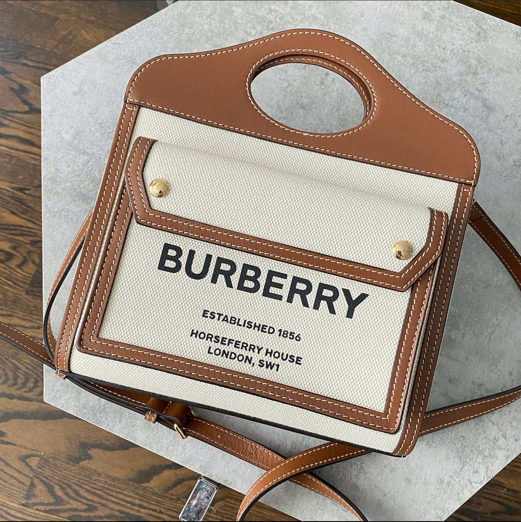 Burberry Small Canvas and Leather Pocket Bag