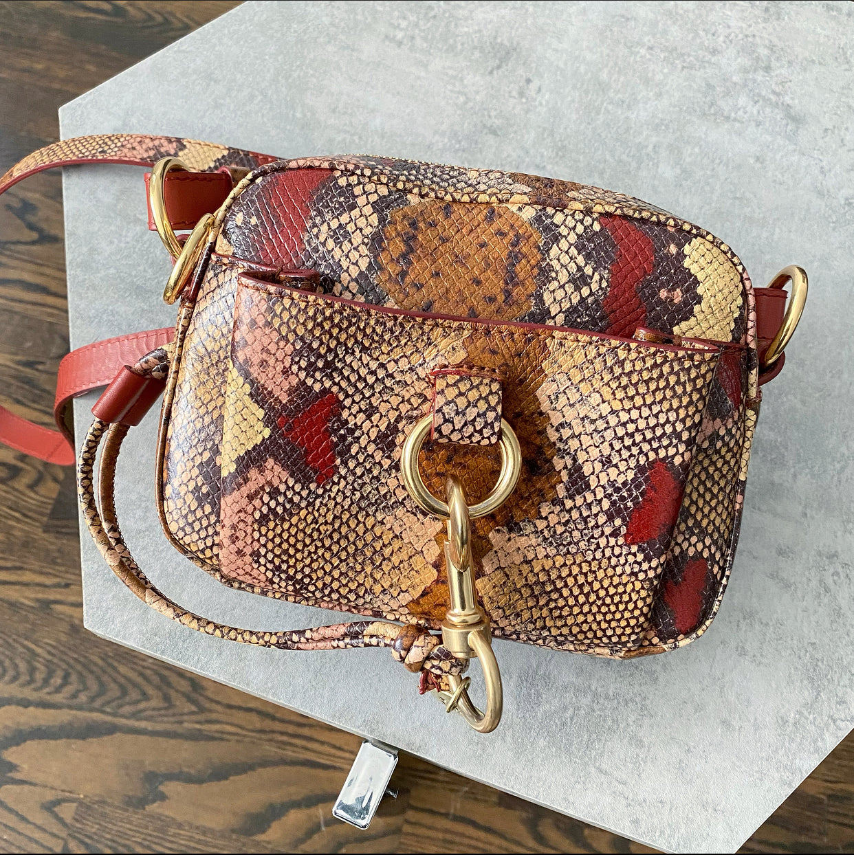 See By Chloe Tony Faux Python Grained Camera Bag