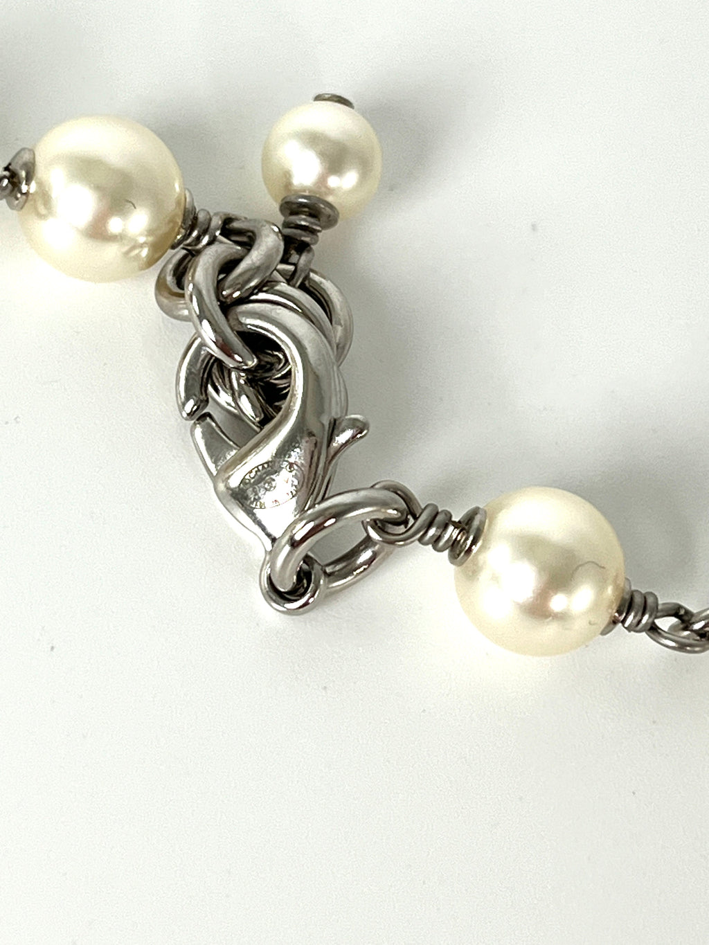 CHANEL Faux Pearl and Strass 2020 CC Long Station Classic Necklace