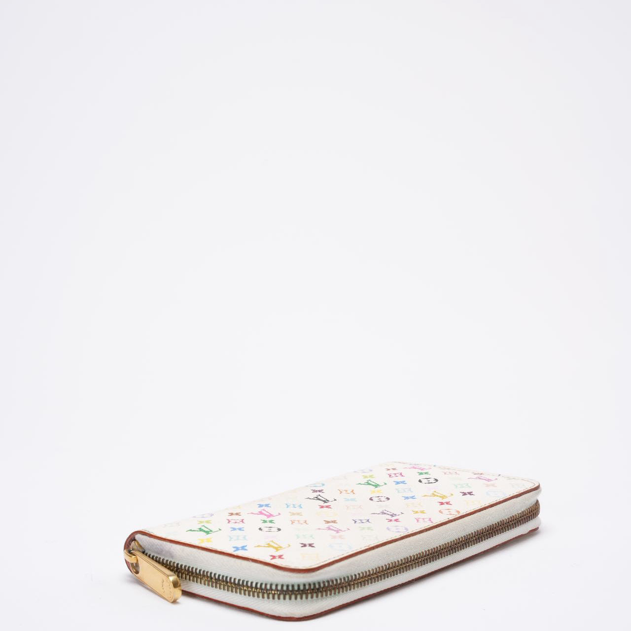 Louis Vuitton Multicolor Zippy Wallet White Takashi Murakami
