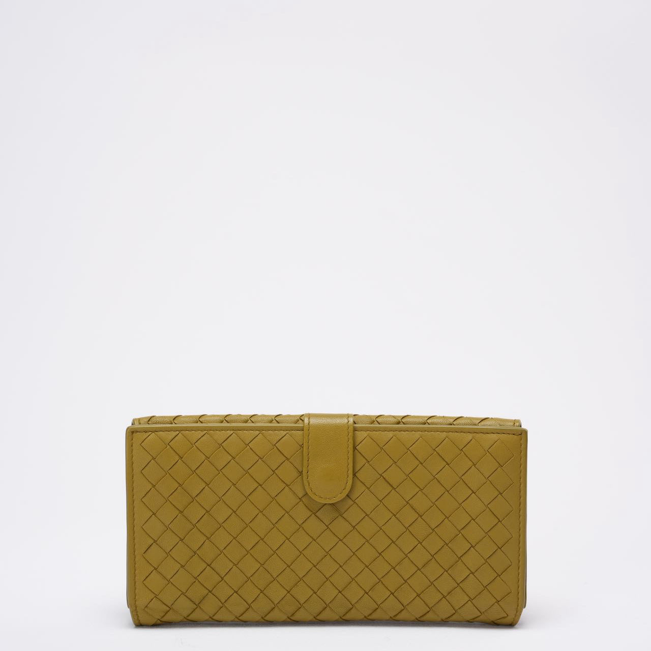 Bottega Veneta Yellow Nappa Wallet Intrecciato Continental Snap Wallet