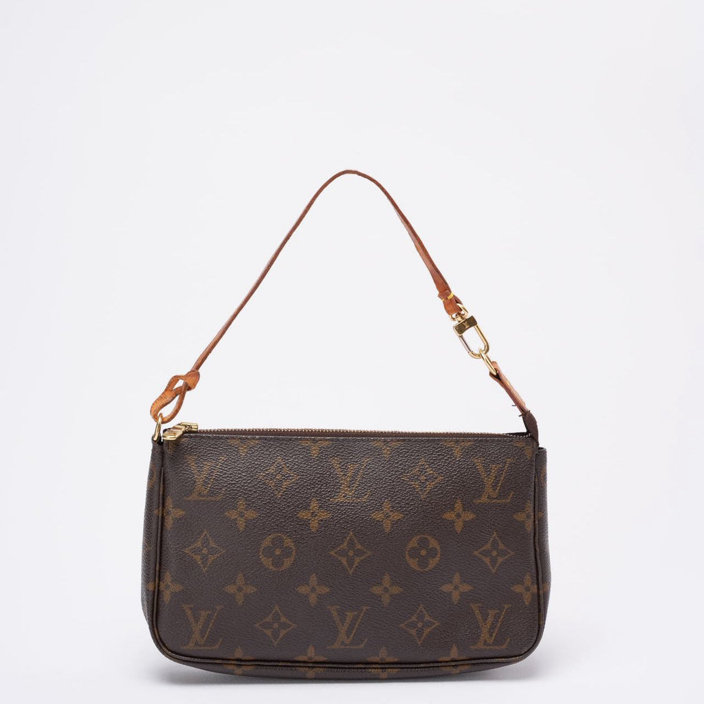 Louis Vuitton Vintage Brown Monogram Pochette Accessoires Shoulder Bag 2000