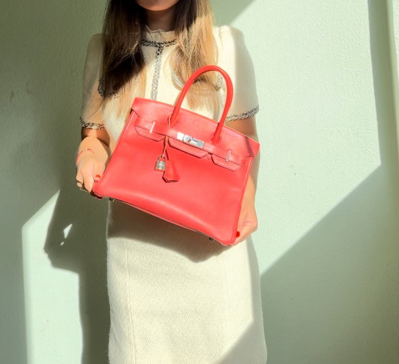 Hermes Birkin 30 Epsom Leather Rouge with Palladium Hardware