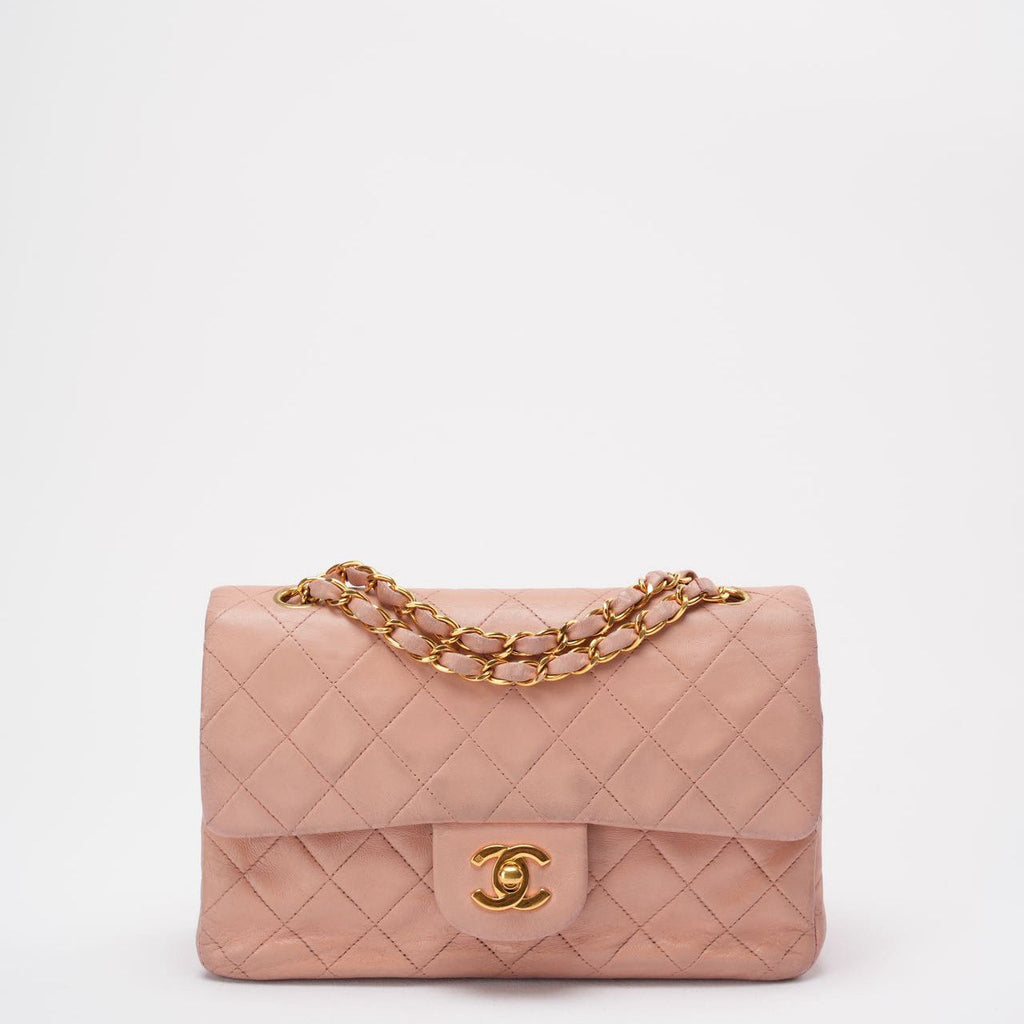 Chanel Vintage Small Pink Lambskin Classic Flap Bag