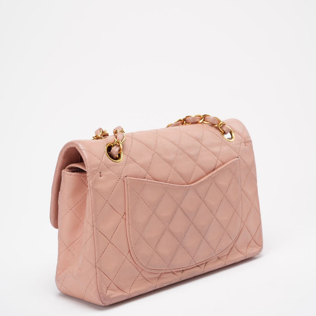 Chanel Vintage Small Pink Lambskin Classic Flap Bag