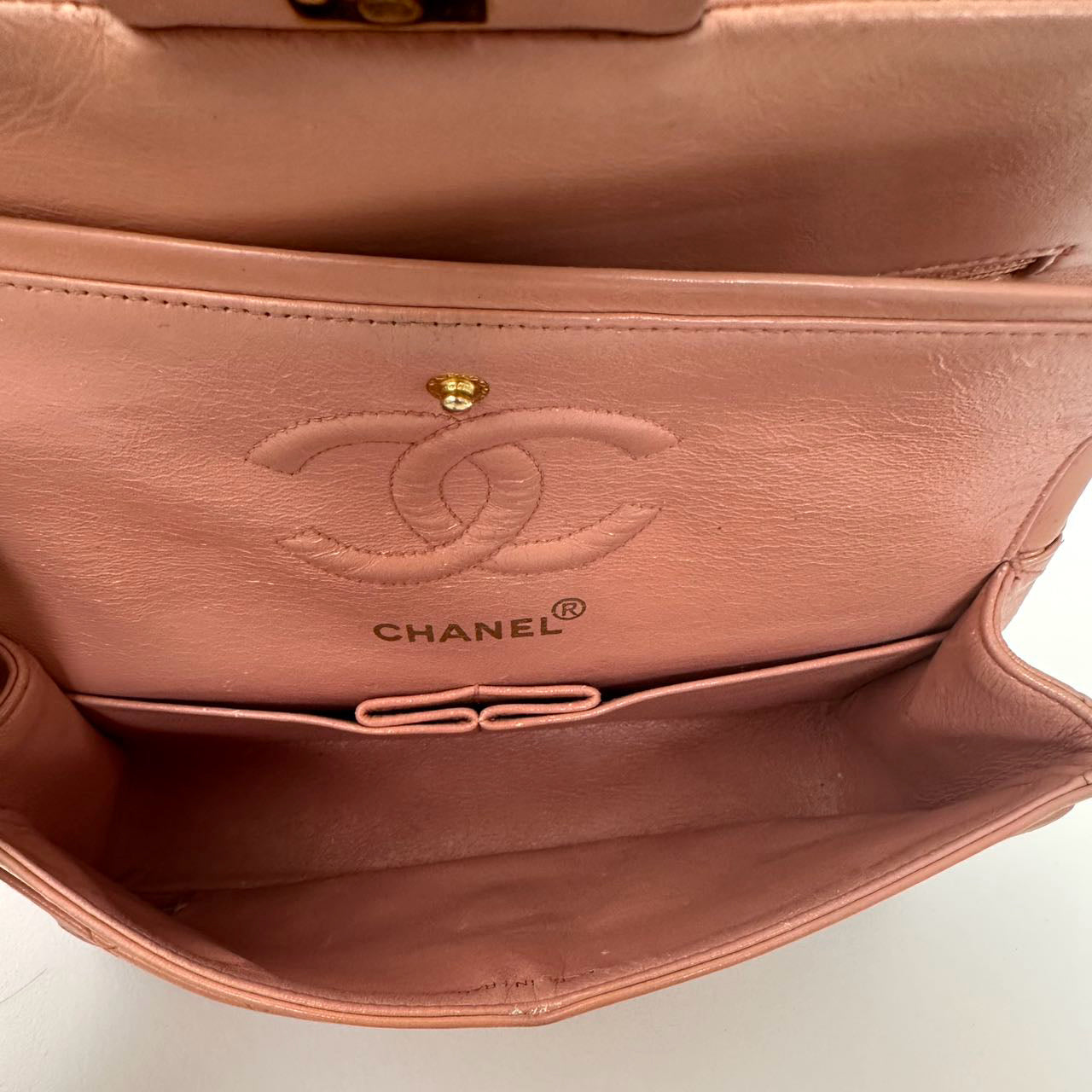 Chanel Vintage Small Pink Lambskin Classic Flap Bag