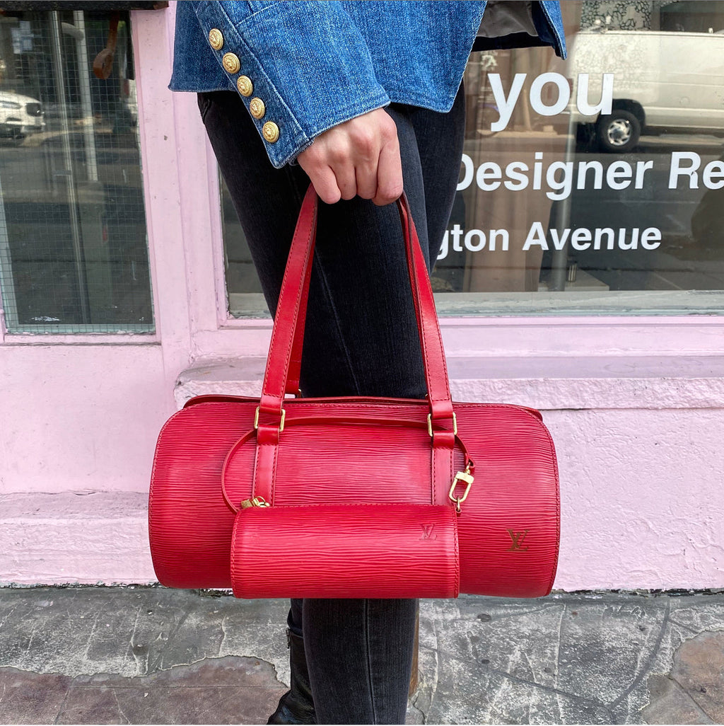 Louis Vuitton Red Epi Papillon 30 Bag and Mini Bag Set
