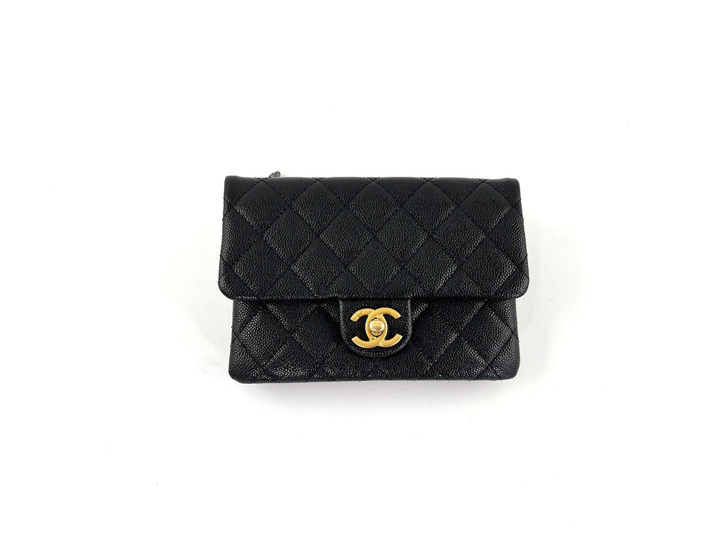CHANEL Pick me Up Black Caviar Chain Waist Belt Bag