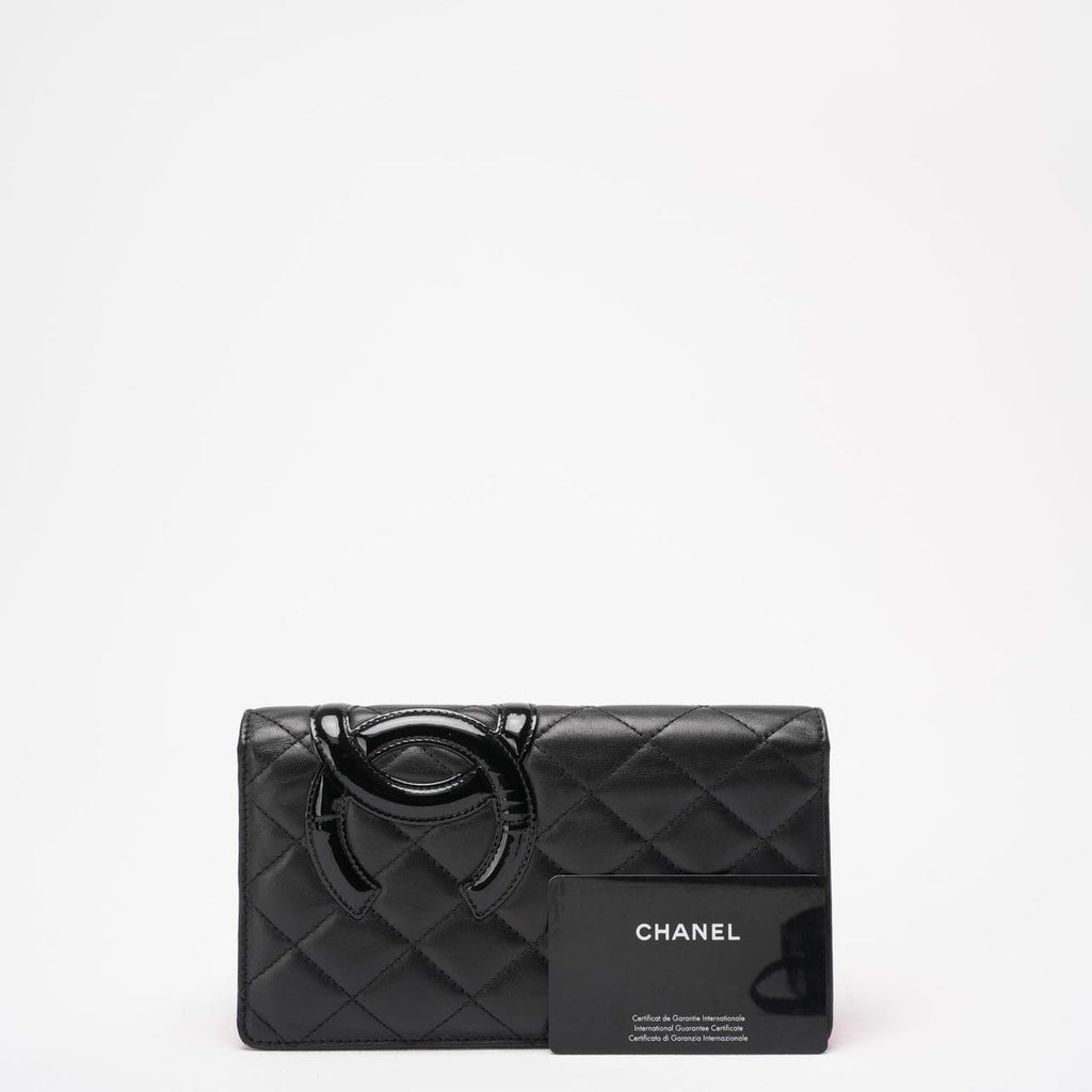 Chanel Black/ Pink Cambon Ligne Long Wallet Lambskin
