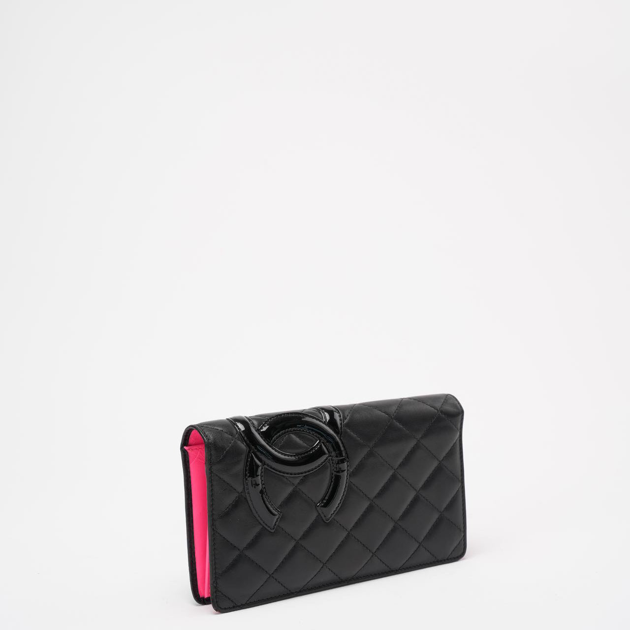 Chanel Black/ Pink Cambon Ligne Long Wallet Lambskin