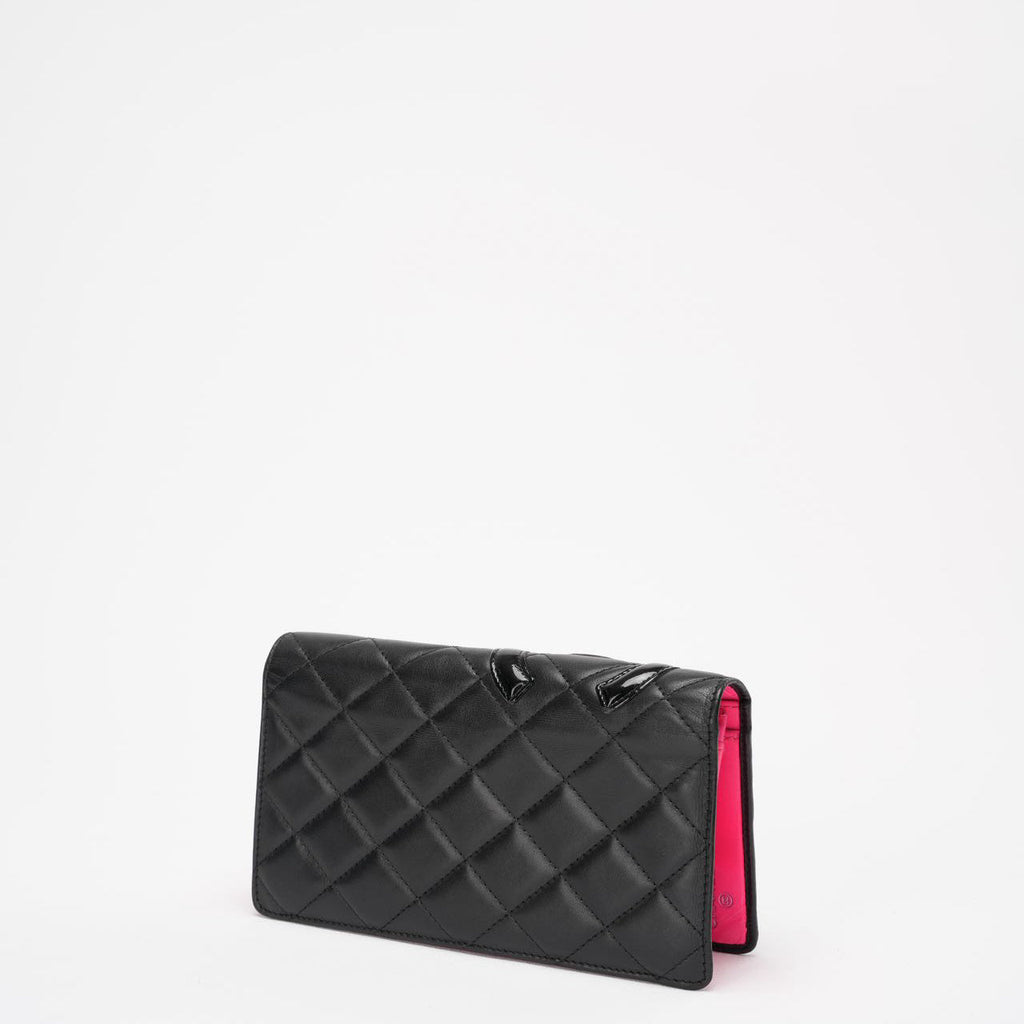 Chanel Black/ Pink Cambon Ligne Long Wallet Lambskin