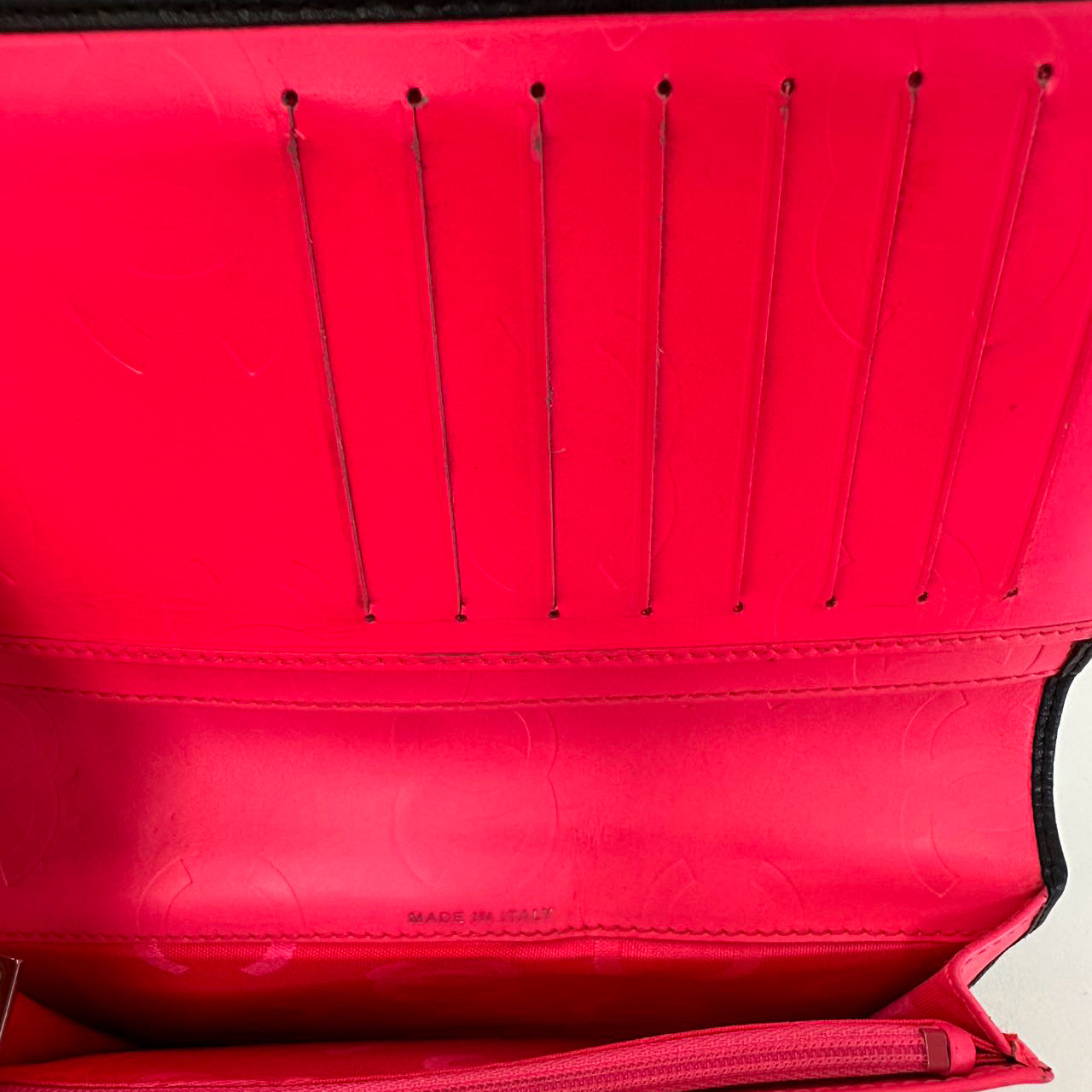 Chanel Black/ Pink Cambon Ligne Long Wallet Lambskin