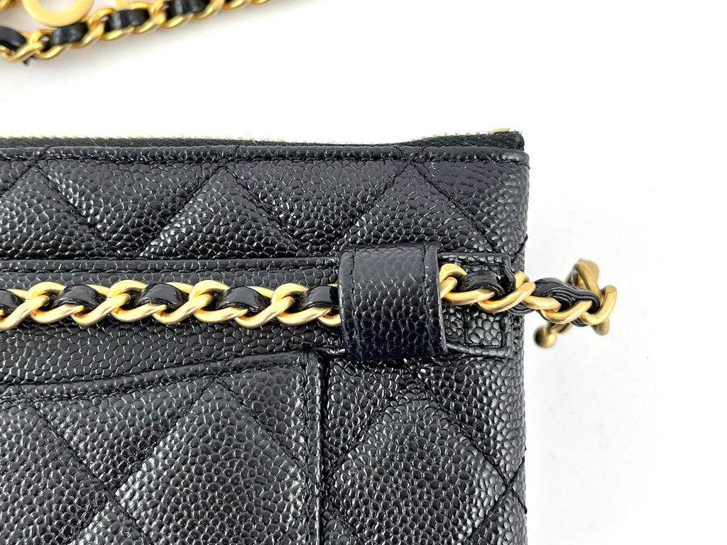 CHANEL Pick me Up Black Caviar Chain Waist Belt Bag