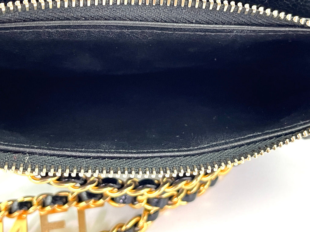 CHANEL Pick me Up Black Caviar Chain Waist Belt Bag