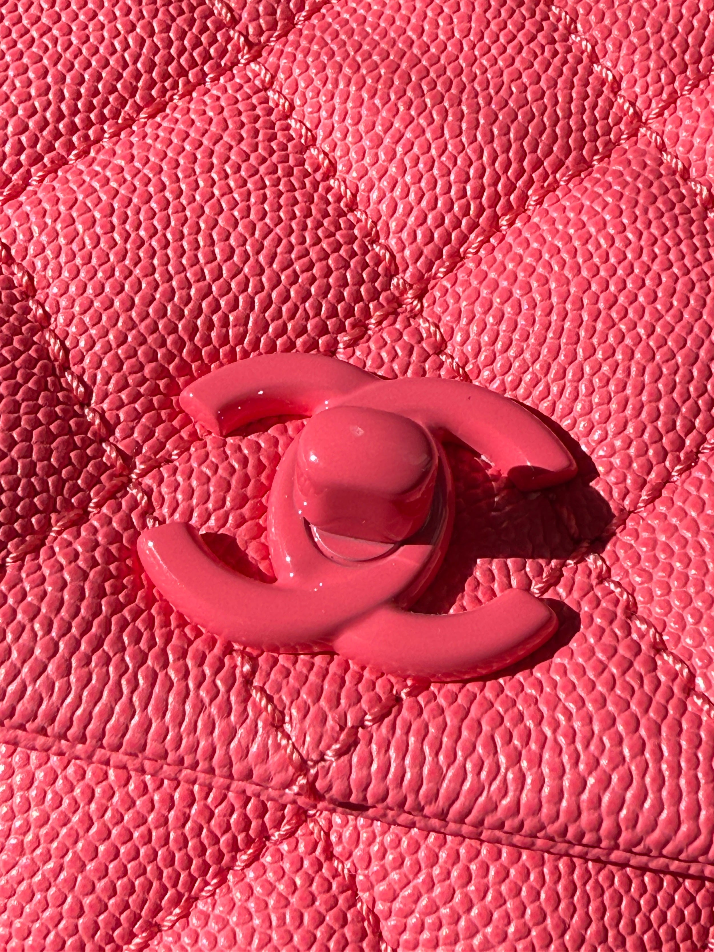 CHANEL Coco Handle Incognito Monochrome Extra Mini Pink Quilted Caviar Flap Crossbody Bag