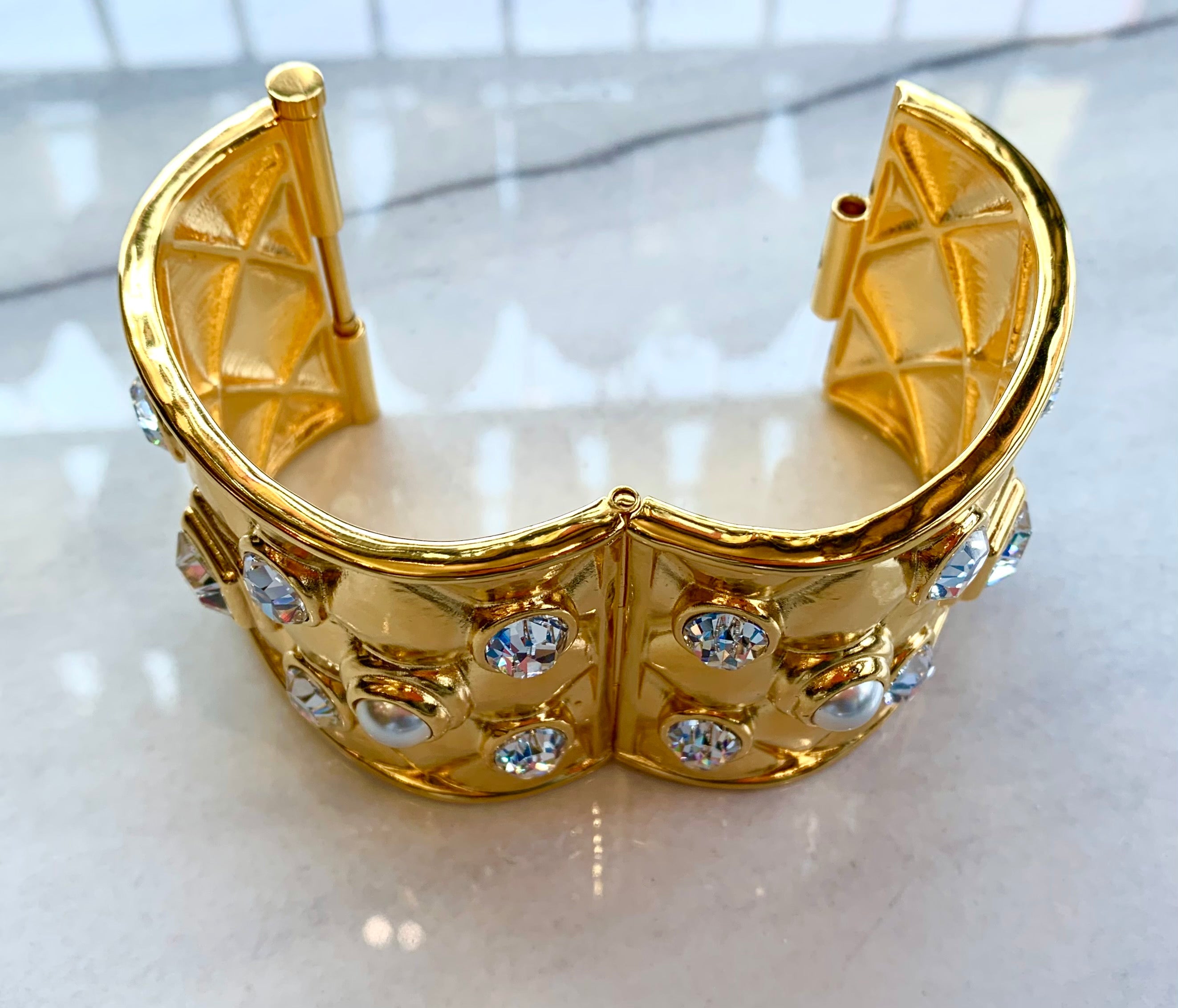CHANEL RHINESTONE CUFF BRACELET