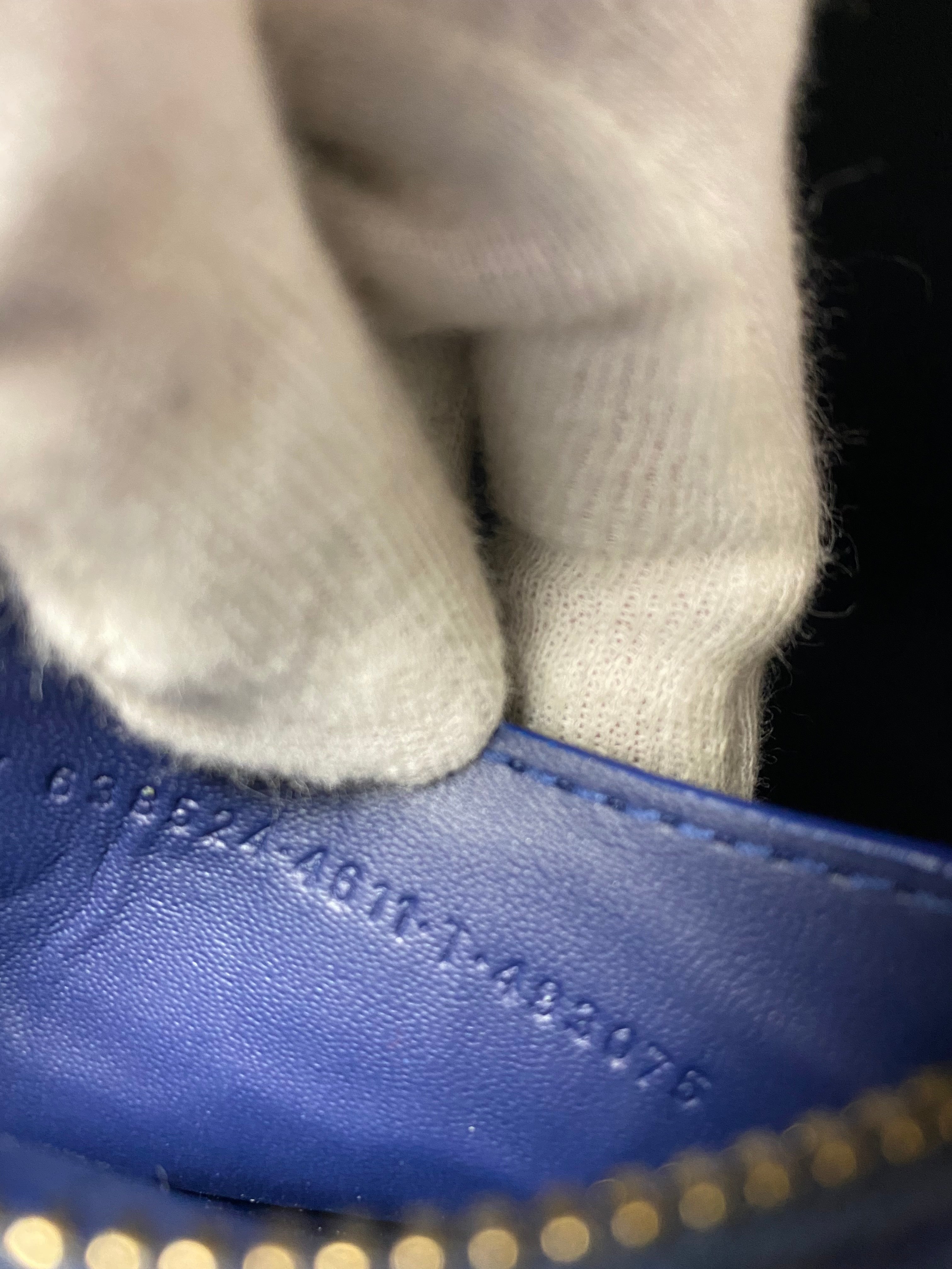 Balenciaga Navy Neo Classic Mini Bag Croc Embossed Bag