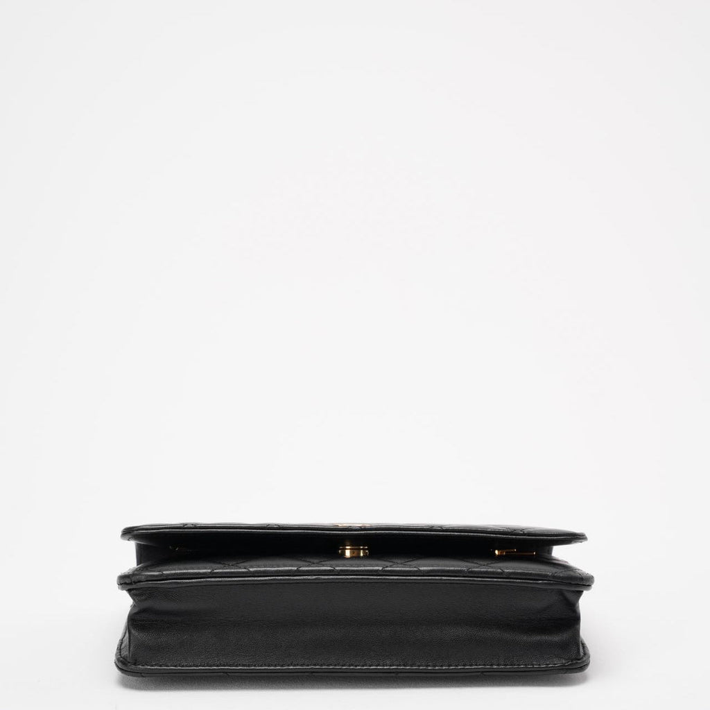 Chanel Black Wallet on Chain Bag Lambskin 2019