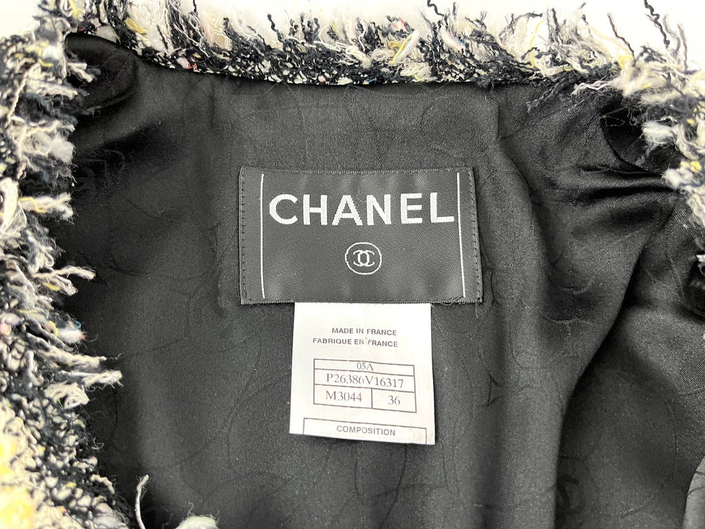 CHANEL Tweed 05A Black White Jacket  36 2 4