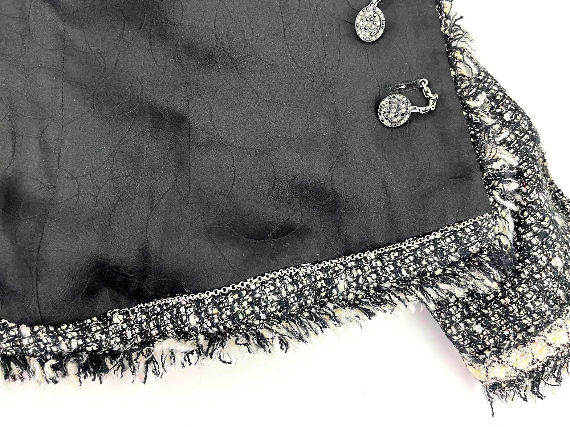 CHANEL Tweed 05A Black White Jacket  36 2 4