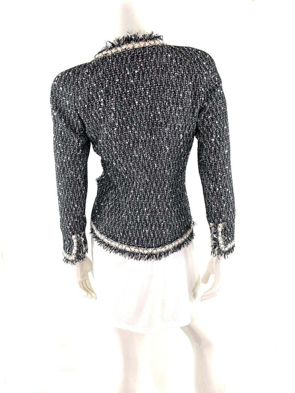 CHANEL Tweed 05A Black White Jacket  36 2 4