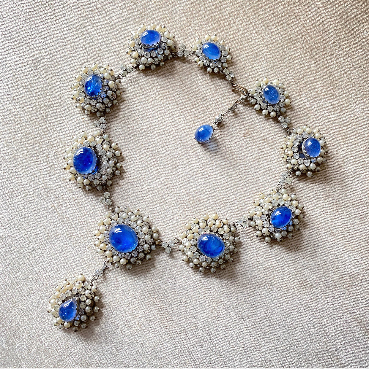 Balenciaga Goossens Vintage 1950's Poured Glass Faux Pearl Necklace