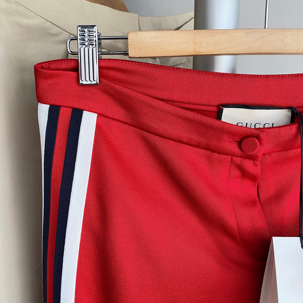 Gucci Red Knit Jersey Stripe Leggings / Joggers - M