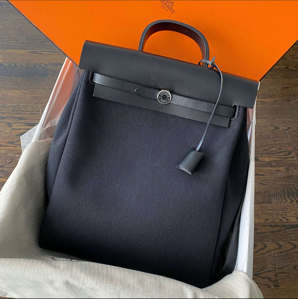 Hermes Black Herbag A Dos Zip Retourne Backpack