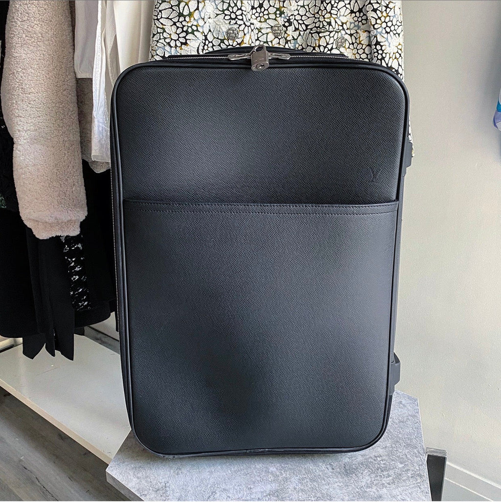 Louis Vuitton Black Taiga Leather Pegase 55 Rolling Travel Luggage