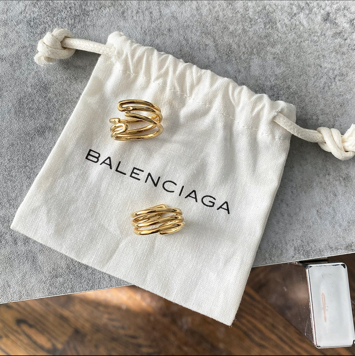 Balenciaga SS2013 Goldtone Wire Rings Set