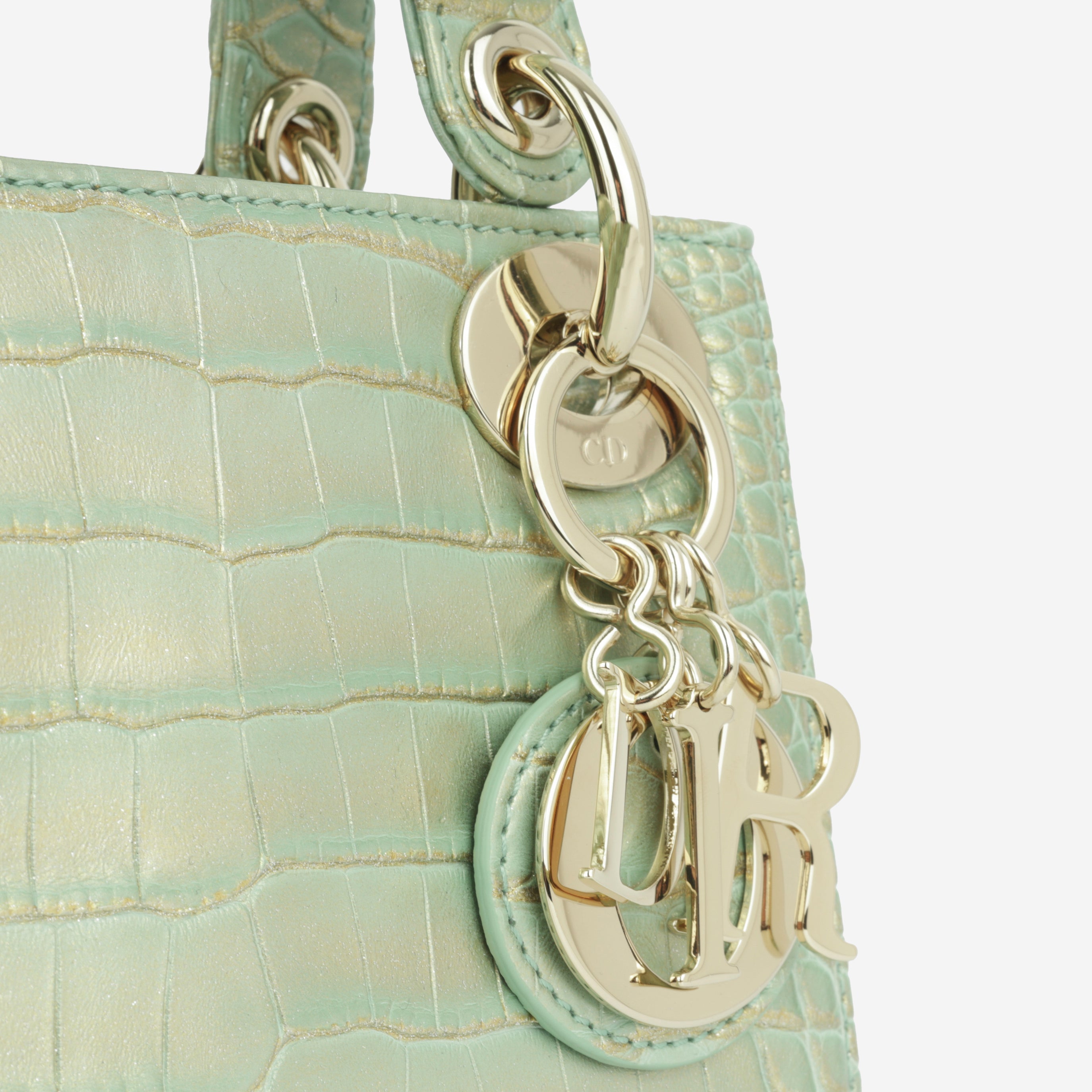 Christian Dior Mini Lady Dior - Green/Gold Crocodile