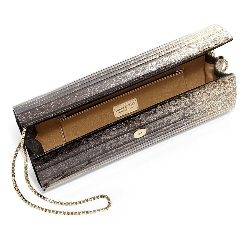 JIMMY CHOO SWEETIE DELGRADÉ GLITTER CLUTCH