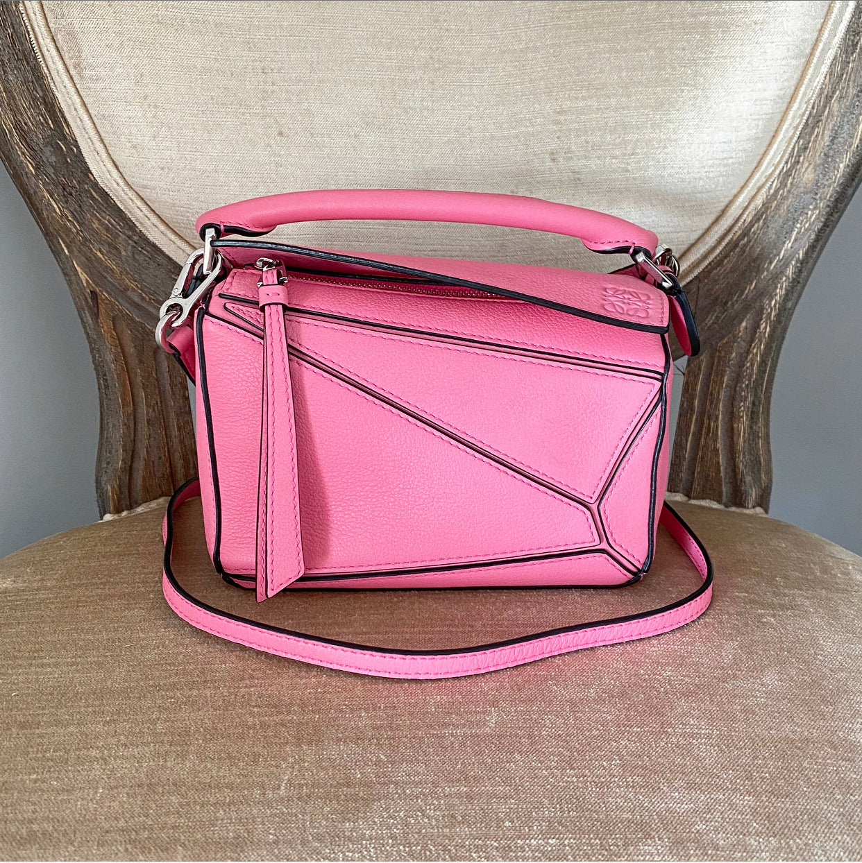 Loewe Hot Pink Mini Puzzle Crossbody Bag