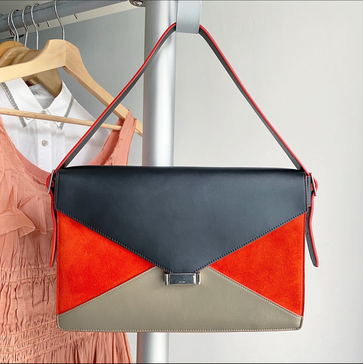 Celine Diamond Geometric Envelope Shoulder Bag
