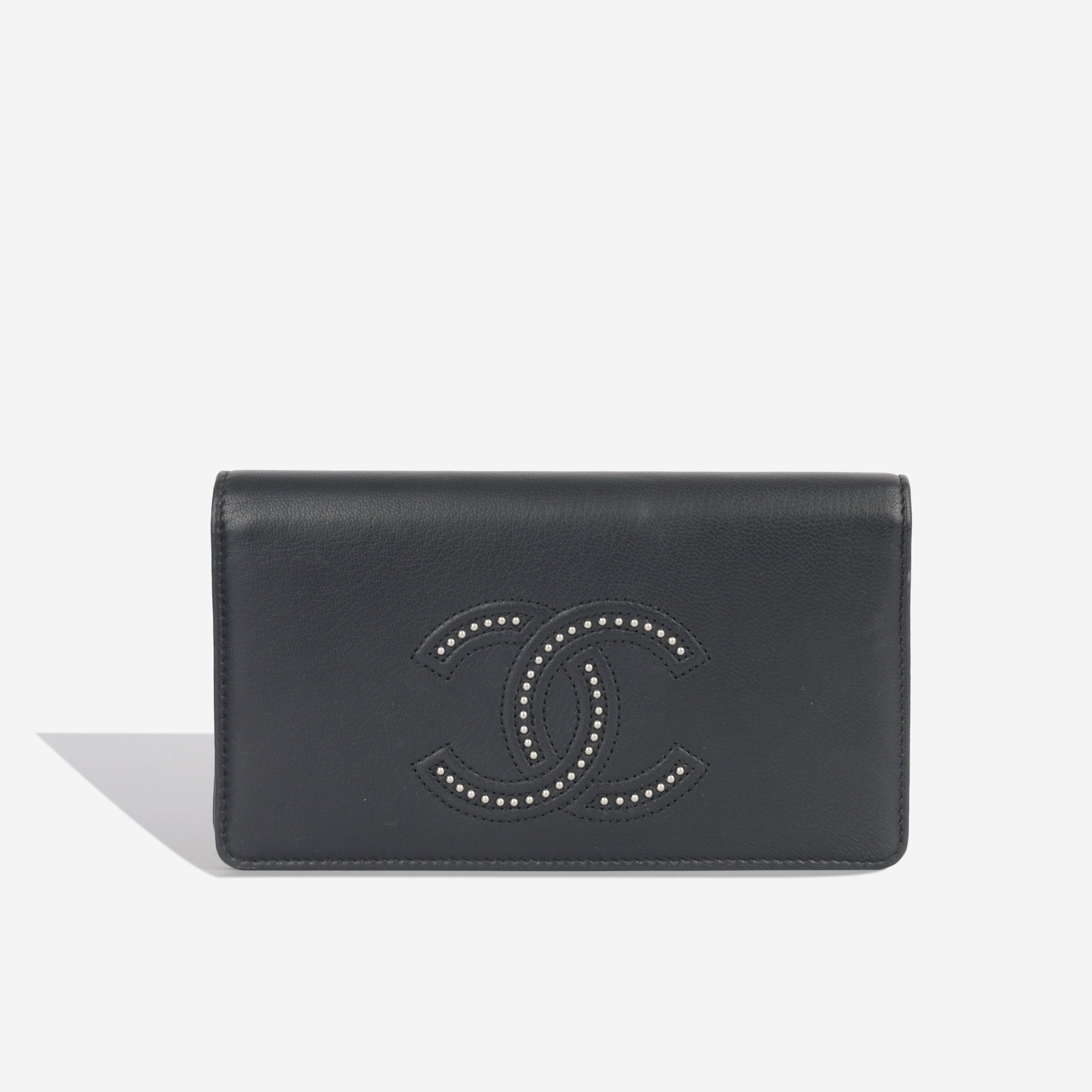 Chanel CC Studded Wallet - Black