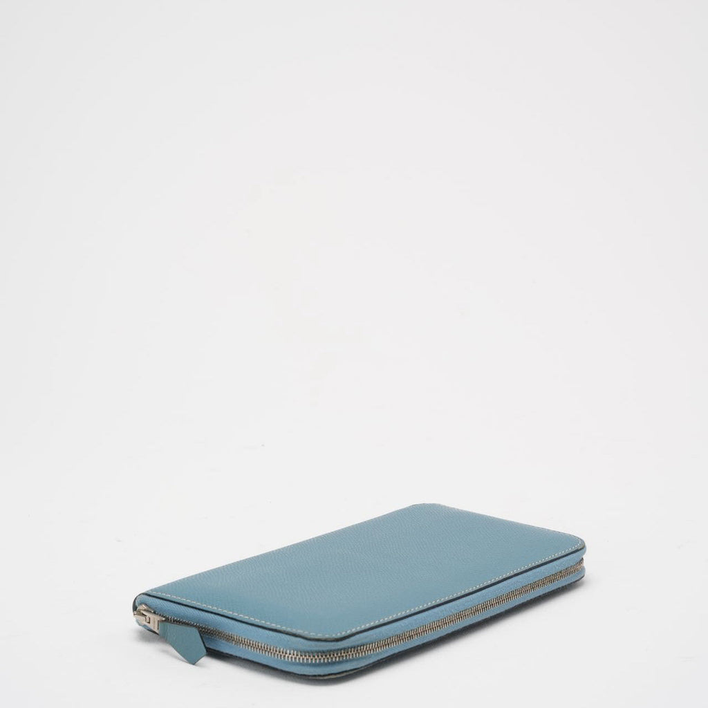 Hermes Long Wallet Blue Jean Epsom Leather 2012