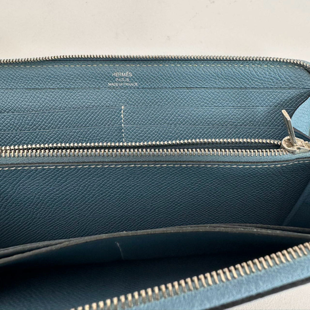 Hermes Long Wallet Blue Jean Epsom Leather 2012