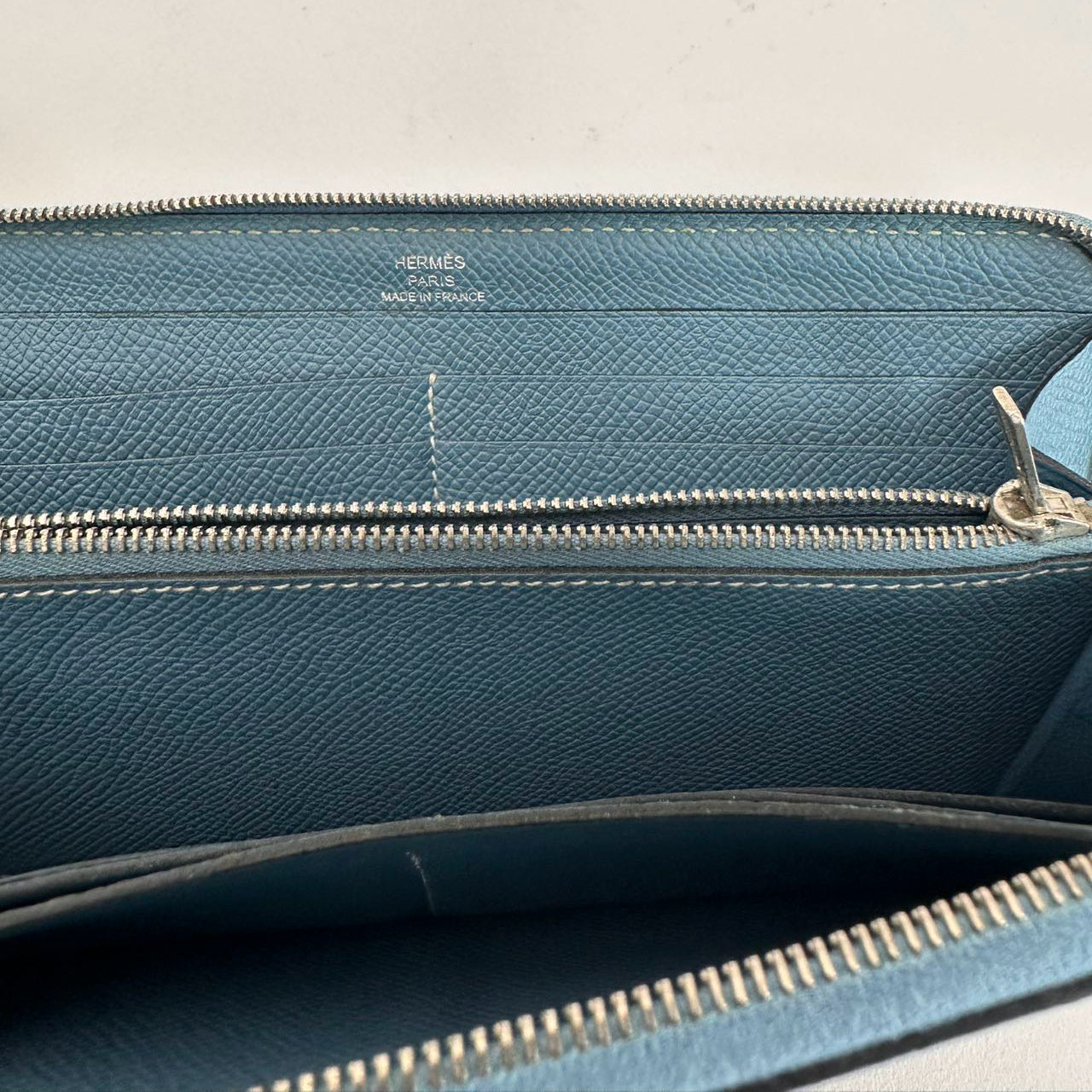Hermes Long Wallet Blue Jean Epsom Leather 2012