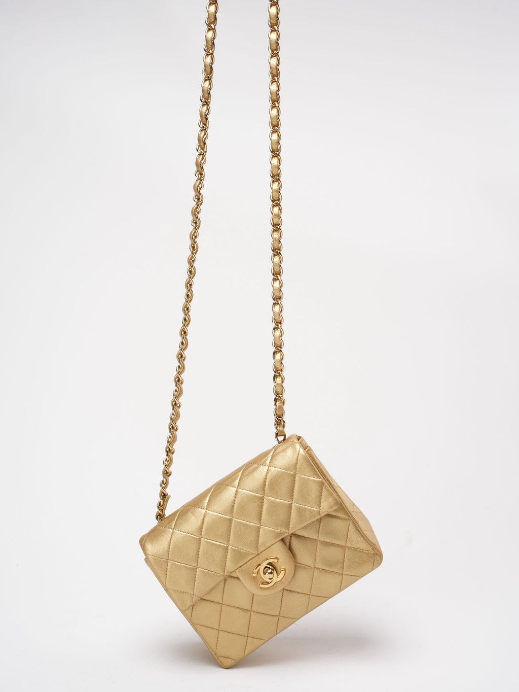Chanel Golden Vintage Mini Flap Square Bag 2000s