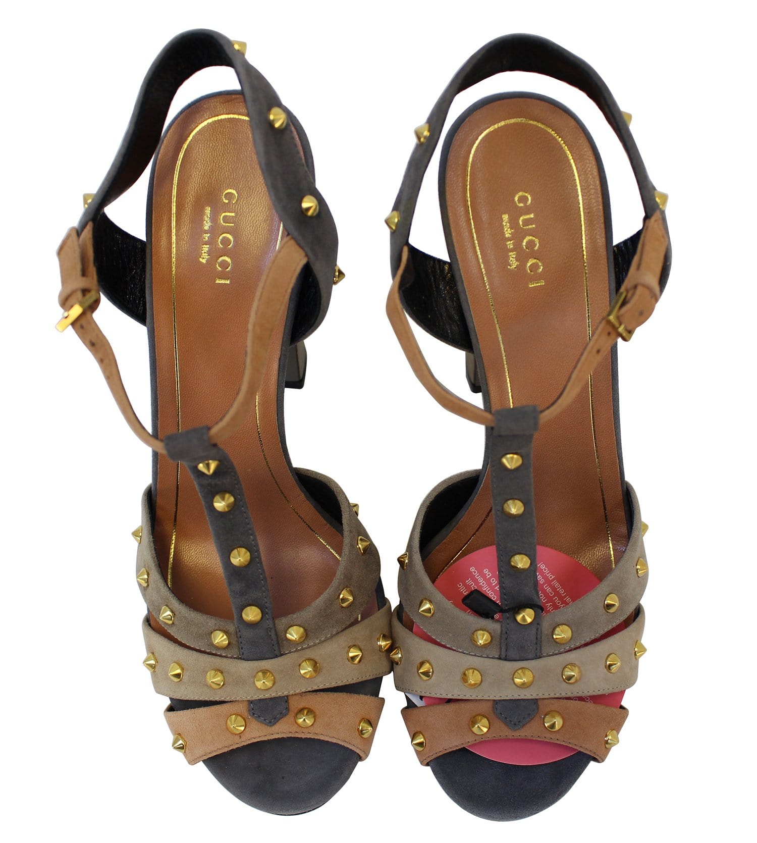 GUCCI Studded Suede Pumps Sandal in Grey Size 9