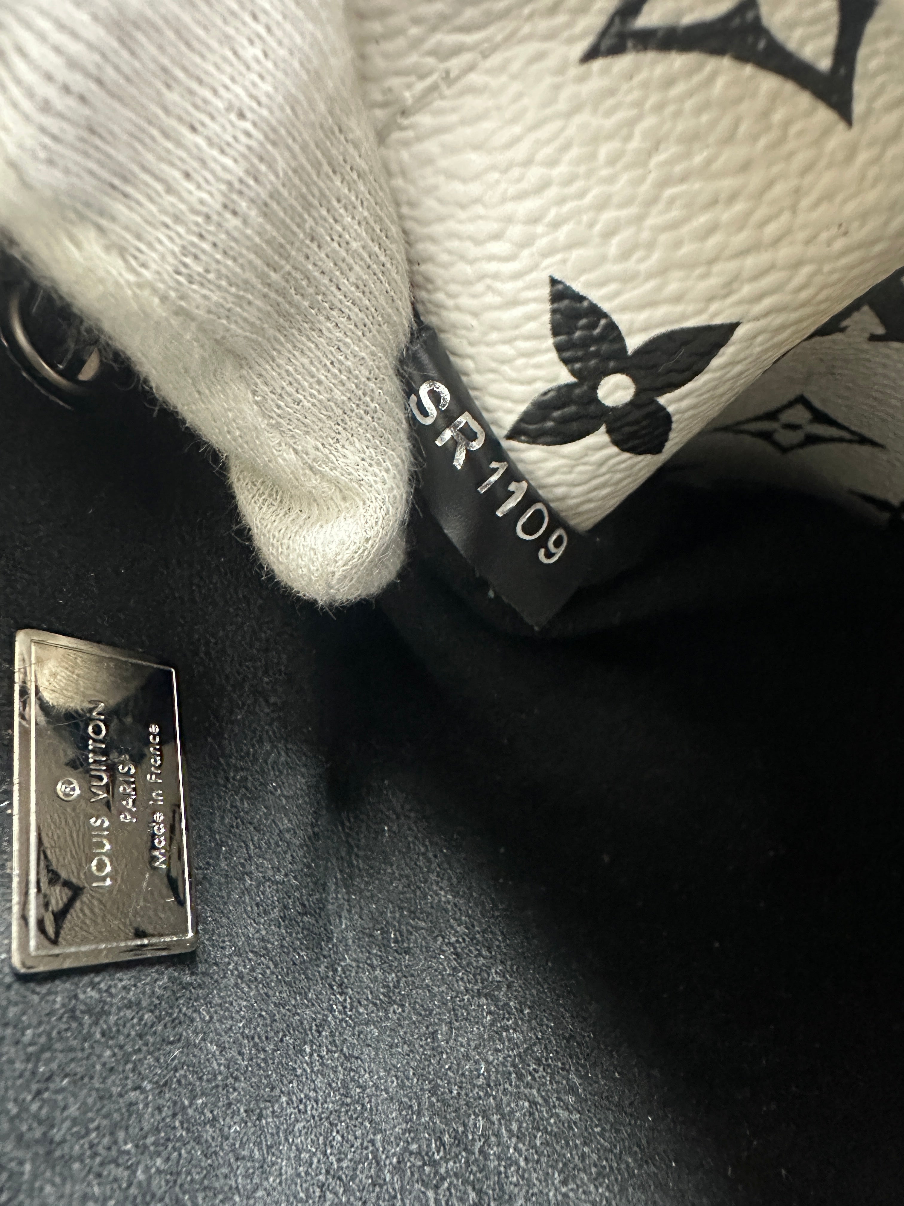 Louis Vuitton Black and White Patent Hot Springs Backpack