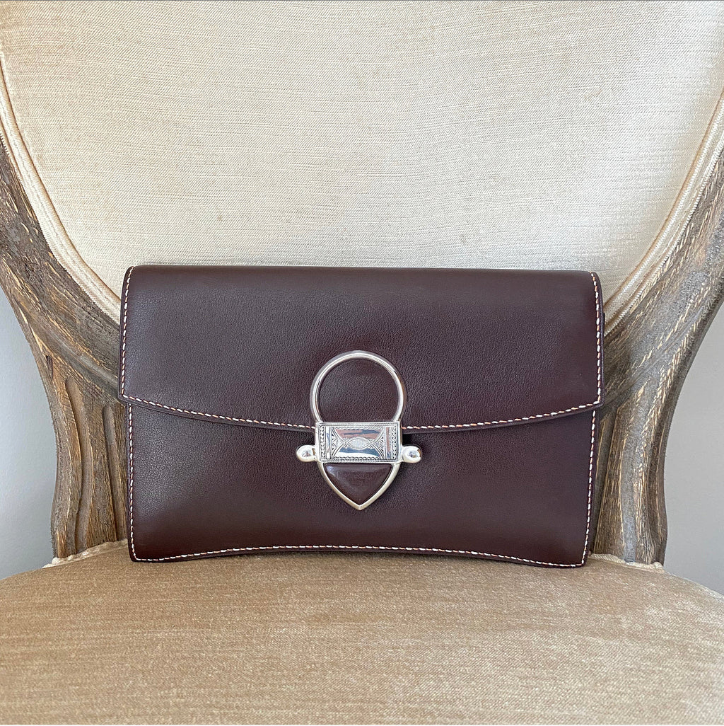 Hermes 2008 Havanne Brown Touareg Clutch Bag in Gulliver Leather