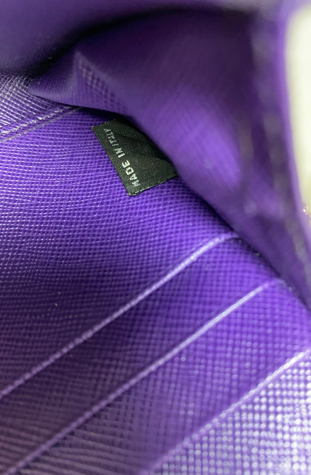 Prada Purple Saffiano Leather Zippy Continental Wallet