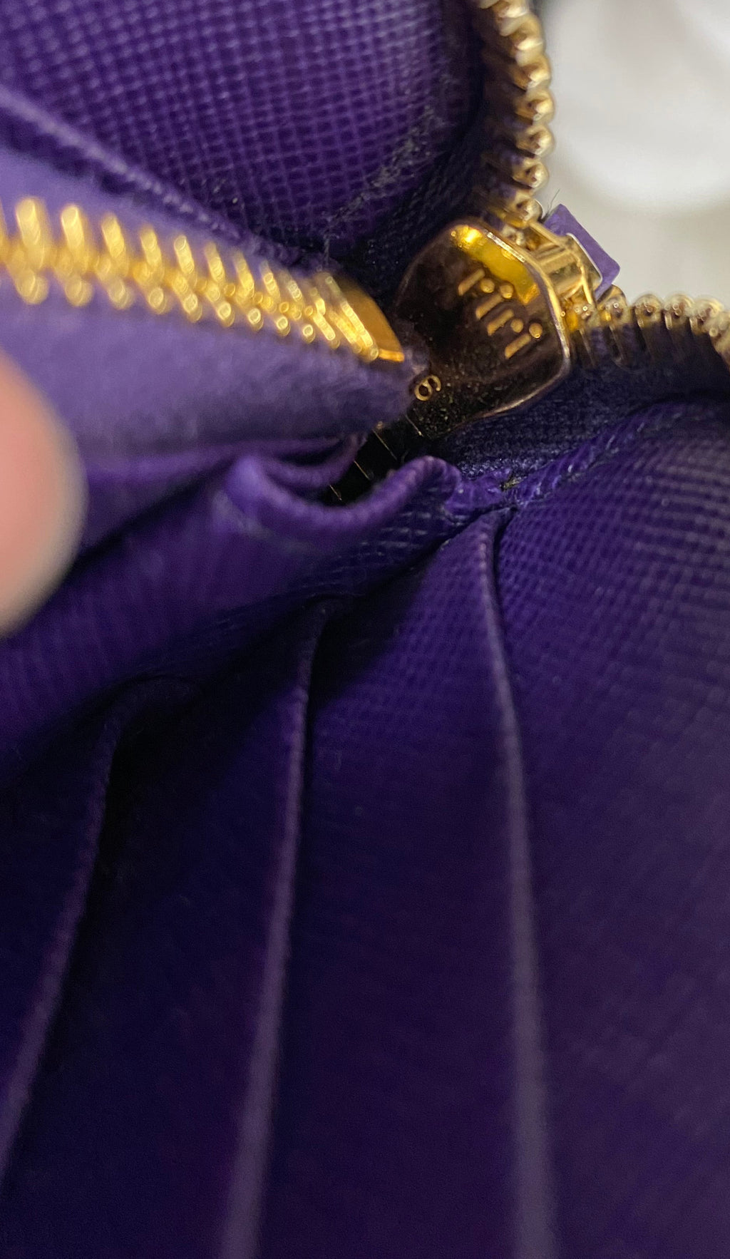 Prada Purple Saffiano Leather Zippy Continental Wallet