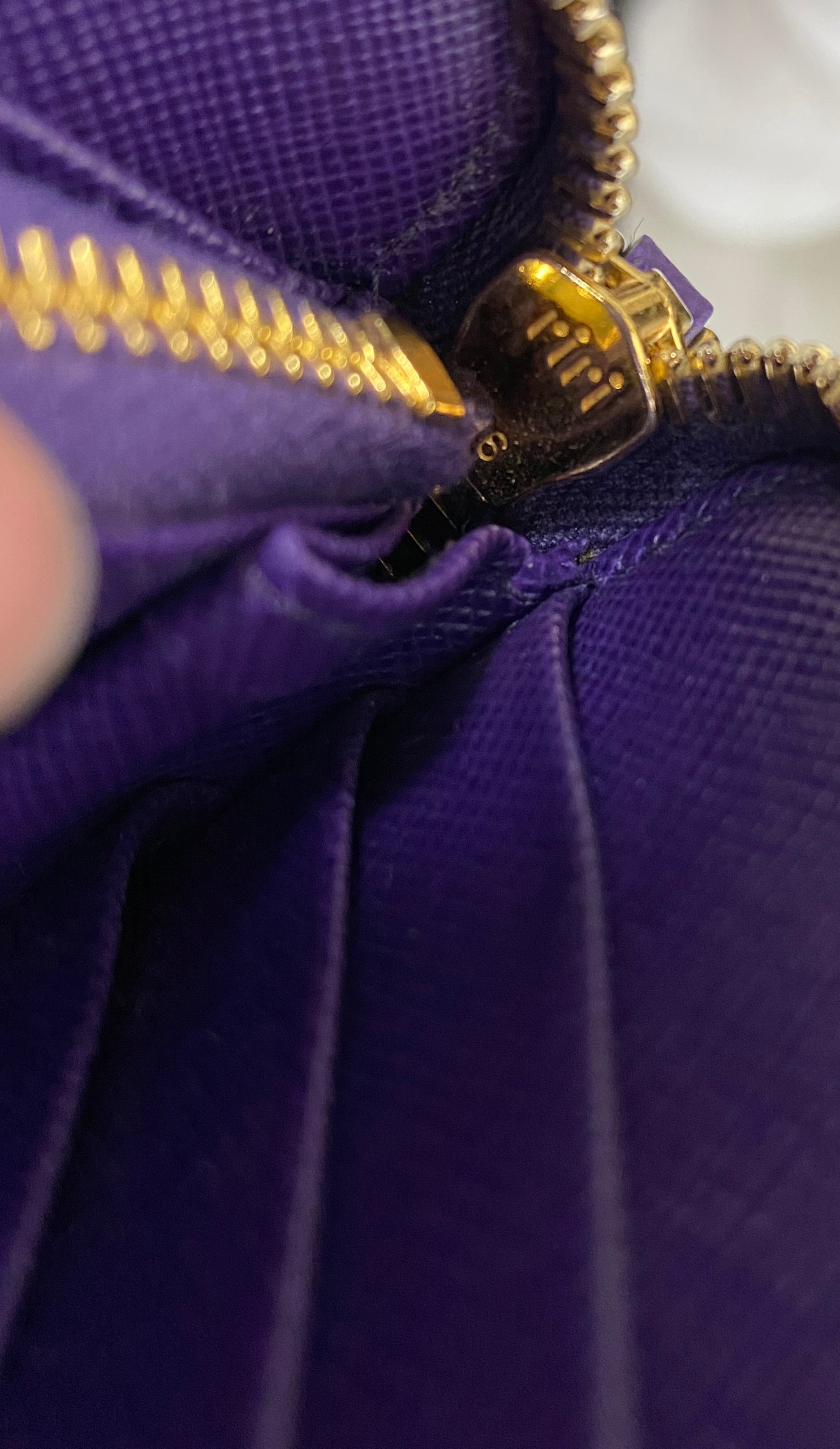 Prada Purple Saffiano Leather Zippy Continental Wallet