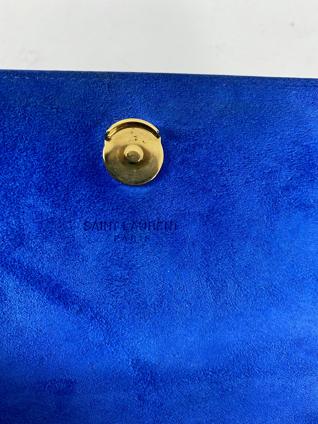 Saint Laurent Blue and Gold Mini Kate Crossbody Bag